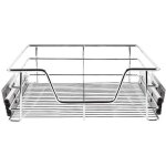 Tiroir t�lescopique de cuisine - panier coulissant pour placard 60cm - argent - m�tal