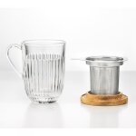 Tisanire la rochere ouessant - verre tremp - filtre inox - couvercle en bois