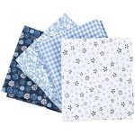 Tissu patchwork - noname - 45 x 55 cm - 100% coton - 4 coupons - couleur bleu Tissu patchwork - noname - 45 x 55 cm - 100% coton - 4 coupons - couleur bleu