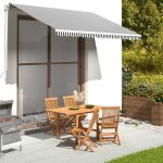 Tissu de remplacement pour auvent - vidaxl - anthracite et blanc - 100% polyester avec revtement pu ...
