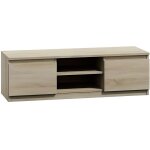Tivoli - meuble bas tv contemporain 120x40x36 salon / sjour 2 niches + 2 portes - rangement moderne ...