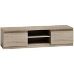 Tivoli - meuble bas tv contemporain 140x40x36 salon / sjour 2 niches + 2 portes - rangement moderne ...