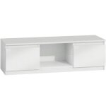 Tivoli - meuble tv style moderne - 140x40x36cm - 2 niches + 2 portes - rangement matériel télé / audio ... Tivoli - meuble tv style moderne - 140x40x36cm - 2 niches + 2 portes - rangement matériel télé / audio ...