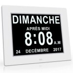 Tk gobro horloge calendrier - auto dimming pour les personnes ges - alzheimer et les enfants - blanc ...