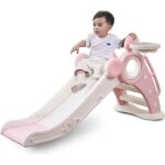 Toboggan 2 en 1 - multifonction - pliable - intrieur / extrieur - pour enfants de 1  6 ans - rose
