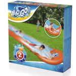 Toboggan aquatique - bestway - h2ogo! tsunami splash - 488m - multicolore - double voie