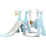 Toboggan balanoire 3 en 1 enfant intrieur et extrieur basket jouer famille glissire aire de jeu - ...
