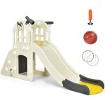 Dreamade toboggan enfant 6 en 1 glisse de 140cm avec escalade panier de basket jeu plain air pour enfant ... Dreamade toboggan enfant 6 en 1 glisse de 140cm avec escalade panier de basket jeu plain air pour enfant ...