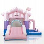 Toboggan gonflable kindi chateau gonflable aire de jeux pour enfants avec panier et parcours dobstacles ...