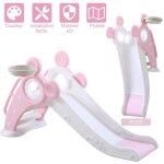 Toboggan rose et blanc pour bébés enfantstoboggan aire de jeux avec panierjouet enfant intérieur extérieur ... Toboggan rose et blanc pour bébés enfantstoboggan aire de jeux avec panierjouet enfant intérieur extérieur ...