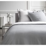 Housse de couette - today - percale bicolore blanc - 240 x 260 cm - coton naturel