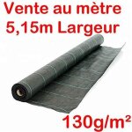 Toile bache de paillage tisse anti - mauvaises herbes 130g / m2 vente au mtre / largeur 515m
