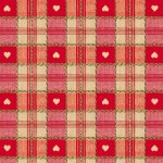 Toile cir�e - coeur montagne - rouge - synth�tique - largeur 140 cm