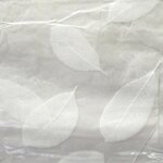 Nappe toile cire au mtre - largeur 140 cm - cristal - feuilles - blanc - transparent
