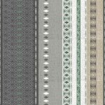 Nappe toile cir�e au m�tre - largeur 140 cm - losanges et rayures kaki - gris