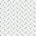 Nappe toile cire au mtre - largeur 140 cm - motifs graphiques verts gris et oranges - blanc