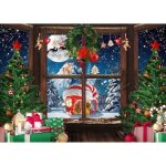 Toile de fond de nol fentre de pleine lune fond de nol dcoration de fte de famille baby shower fte ...