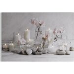 Toile lumineuse led serenity blanc gris 90 x 60cm