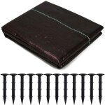 Toiles de paillage 1m x 5m avec 12pcs clous de sol b�che anti mauvaise herbe g�otextile tiss�es perm�able ...