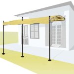 Toile pour pergola - werka pro - 3 x 4 m - polyester 180g / m - rectangulaire - montage facile