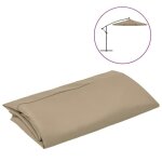 Toile de rechange pour parasol - garosa - taupe - 350 cm - 100% polyester - 8 nervures Toile de rechange pour parasol - garosa - taupe - 350 cm - 100% polyester - 8 nervures