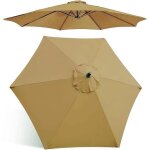 Toile de rechange pour parasol - khaki - 2. 7m - uv30 + - tanche - rsistant aux dchirures