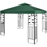 Toile de rechange pour pavillon goplus - b�che pour tonnelle en polyester - 3m x 3m - vert