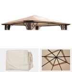 Toile de rechange pour toit pergola pavillon mira 35 x 35m ~ couleur crème Toile de rechange pour toit pergola pavillon mira 35 x 35m ~ couleur crème