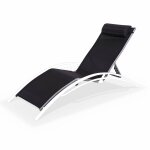 Toile de remplacement pour bain de soleil louisa. en aluminium et textil�ne. avec t�ti�re - noir / gris ...