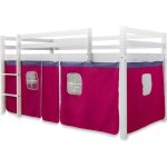 Toile rideau pour lit mezzanine ou sureleve en coton rose fonce Toile rideau pour lit mezzanine ou sureleve en coton rose fonce