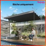 Toile de toit - akozon - pergola 4 x 3 m - 350 x 260 cm - gris fonc� - polyester pa