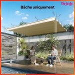 Toile de toit - akozon - pergola 4 x 3 m - beige - 350 x 260 cm - polyester pa 10 ?illets
