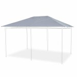 Toile de toit grise pour tonnelle 3x4m divio - toile de rechange pergola. toile de remplacement