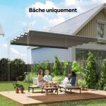 Toile de toit pour pergola tonnelle r�tractable de 3 x 3 m - toile uniquement 250 x 255 cm gris clair ...