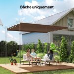 Toile de toit pour pergola tonnelle r�tractable de 4 x 3 m - toile uniquement 350 x 260 cm caf�