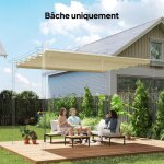 Toile de toit pour pergola tonnelle r�tractable de 4 x 3 m - toile uniquement 350 x 260 cm cr�me