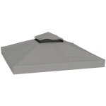 Toile pour tonnelle - outsunny - 3 x 3 m - 2 niveaux - protection upf30 + - trous de drainage - gris