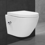 Ecd germany wc suspendu court - rinage sans rebord - en cramique - fonction bidet - abattant softclose ...