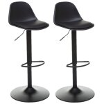 Toilinux - lot de 2 chaises de bar aiko en polypropyl�ne ajustable - noir