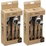 Toilinux - lot de 2 ménagères deka en acier inoxydable - 48 pièces - argent Toilinux - lot de 2 ménagères deka en acier inoxydable - 48 pièces - argent