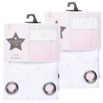 Toilinux - lot de 2 rideaux princesse pour enfant - 140 x 260 cm - rose