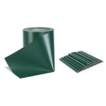 Toilinux - brise vue occultant cl�ture en pvc 450 g / m� - 70 m x 19 cm - 70 clips de montage - vert