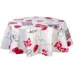 Toilinux - nappe en toile cirée ronde coquelicot - diam. 135 cm - rouge Toilinux - nappe en toile cirée ronde coquelicot - diam. 135 cm - rouge