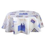 Toilinux - nappe en toile cir�e ronde dune - diam. 150 cm - ecru