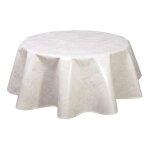 Toilinux - nappe en toile cirée ronde vitali - diam. 150 cm - beige nacré Toilinux - nappe en toile cirée ronde vitali - diam. 150 cm - beige nacré