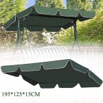 Toit de balancelle - jardin - vert - tissu oxford - 195x125x15cm - impermable