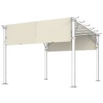 Toit de rechange pergola 3x3m cr�me toile uv couverture pavillon jardin pergola terrasse b�che imperm�able ...