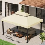 Toit de rechange pour tonnelle de jardin 3 x 4 m b�che de protection double imperm�able 370 g / m� blanc ...