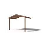 Avant - toit en bois 3x2m pour le chalet de jardin 3m trait� marron - dom146