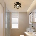 Tokius luminaire plafonnier industrielle lustre suspension mtal en forme de cage e27 pour salle de bain ...